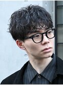 大分シャドウパーマメンズカットラウンドマッシュツーブロック