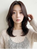 リタ 枚方(Rita)&nbsp;夏カラー顔周りレイヤーミディアム30代40代暗めヘア