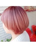 【個性派】グラデーションピーチピンク/アニメカラー/30代40代