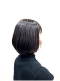 暗めカラー/40代50代60代/白髪染め/艶カラー/ショートボブ/