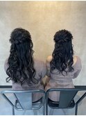 アイドルが奏でる双子ちゃんヘアセット