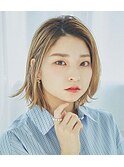 色っぽ外ハネ/20代30代/ハイトーンカラー