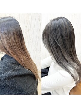 ルアナ(LUANA) グレーアッシュ系エアータッチバレイヤージュカラー