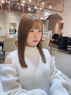 ロンド エスポワール 錦糸町(Lond espoir) 黒髪レイヤーロンググレーベージュ前髪パーマ【韓国ヘア鈴木颯】