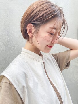 アルバム 池袋(ALBUM) ミニボブ_レッドブラウンハッシュカットフルバング_9055