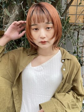ラミエバイメルト 下北沢(lamie by melt) 花田/切りっぱなしボブ/美髪/オレンジ/レイヤーボブ/下北沢
