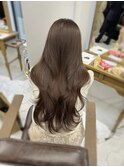 韓国ヘア レイヤーカット 顔まわりカット ミルクティーベージュ