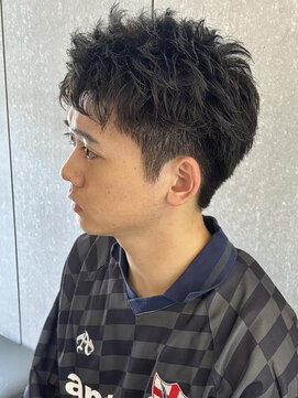 ニアウ 太田店(Niau) ツイストスパイラルパーマメンズショートスパイキーショート眉毛