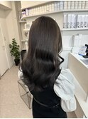 韓国 くびれロング レイヤー ワンホンヘア 小顔前髪