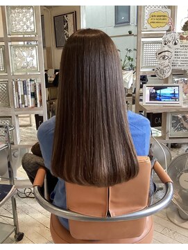 アシャ ヘアー ソリューション 神戸店(asha hair solution) イメチェン/ピンクベージュ/アンブレラカラー/前髪/摂津本山