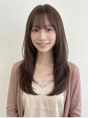 髪質改善ロングレイヤー×ブリーチなしカラー顔周り２０代３０代