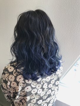 ラニヘアサロン(lani hair salon) ブルー＆グレーグラデーション