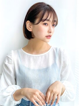 アグ ヘアー フィーロ 土岐店(Agu hair filo) 《Agu hair》王道ミニボブ×大人な長めバング