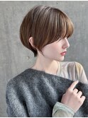 大人かっこいい耳かけマッシュショートオリーブベージュ銀座