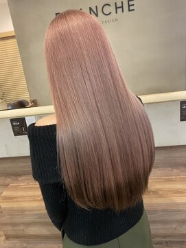 ブランシェ JR勝川駅前店 レディースロング☆裾カラーベリーピンク×ダークブラウン