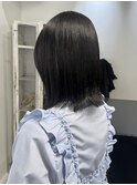 外ハネボブブルーブラックオフブラック黒髪美髪