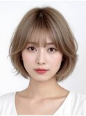 ミルクティーベージュレイヤーボブ