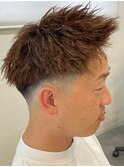 奈良men'sフェードジェットモヒカンツイストパーマ短髪