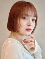 ガーデンヨコハマエスト(GARDEN YOKOHAMA est)&nbsp;フェイスレイヤーボブ くびれヘア アプリコットオレンジ 内巻き