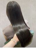 20代髪質改善カラーブリーチなし冬カラー透明感アッシュオリーブ