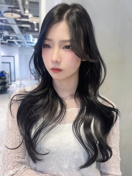 アルバム 池袋(ALBUM) ロング暗めカラー韓国ヘア顔周りレイヤー_F60866