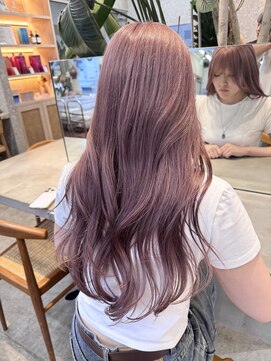 サンク 原宿 表参道(cinq) ダブルカラーハイトーンカラーピンクブラウンベージュカラー30代