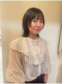 顔まわり姫ミディアムレイヤー