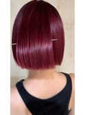 ワインレッド/ケアブリーチ/ショート/学割U24/京都/河原町