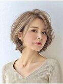 ミセスショートボブ白髪ぼかし脱白髪染め40代50代60代♪