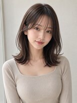 ロティー 天神(loty) ミディアム レイヤー ボブ 小顔 似合わせ 透明感カラー