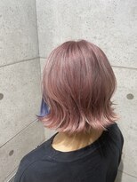 ヘアサロン ドットプラス 町田店(dot. plus)&nbsp;パールピンク×インナーブルー×外ハネボブ