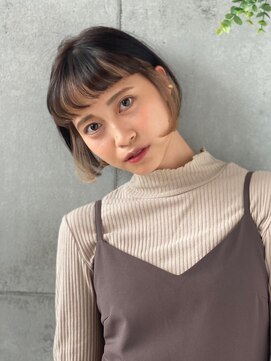 マックス フォー ヘアー(MAX FOR HAIR) 【デザインカラー】リップラインのミニボブ×インナーカラー◎