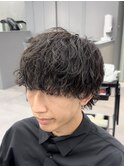縦落ちえもウルフ/波巻きパーマ/ツイストパーマメンズ