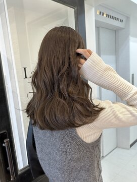 ラボヌールヘアーレーヴ 池袋店(La Bonheur hair reve) ブリーチなしのオリーブグレージュ【ラボヌールヘアー・佐野】