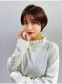 前髪あり耳掛け丸みくびれショートボブ20代30代40代50代(蘭)