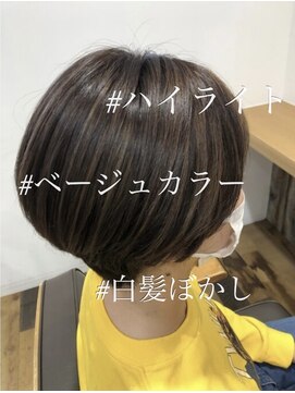 クラップス 杉田店(CLAPS) ショート/ハイライト/白髪ぼかし/ケアブリーチ/ベージュ
