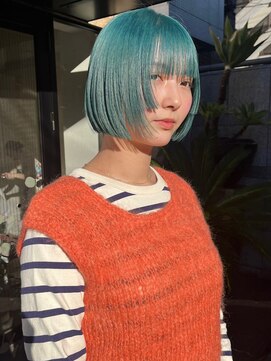 ローブ アオヤマ(LOAVE AOYAMA) ミントカラー/ミニボブ/顔まわり/ブルー/グリーン/10代20代30代