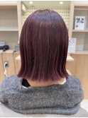 色落ちも可愛い！！カシスレッド　カシスピンク　前下がりボブ