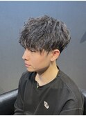 ビジネスツーブロックマッシュショートツイストスパイラルパーマ