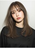 透明感ブラウン/レイヤーカット/顔まわりカット