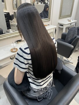 ソワンドゥブレスシエン 堀江店(soin de brace CIEN) 韓国女神ロング×小顔前髪×グレージュ