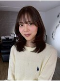 大分ミディアムボブレイヤー軽め韓国レイヤーくびれスタイル