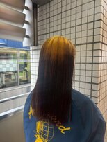 ヘアーショップ エヌアンドエー 越谷店(hair shop N&A) ブリーチデザインカラー/オレンジ×ダークカラー
