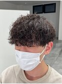 刈り上げセンターパート/波巻きツイストスパイラル/南堀江