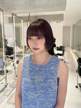 ネルケ 立川(nelke) 顔周りレイヤー×チェリーボブ透明感カラー小顔カット立川