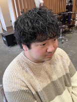 ヘアラボシロ メン(Hair lab.Shiro MEN) 刈り上げなしのアイロン風波巻きパーマヘア/波巻きパーマ
