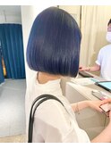 ブルーカラー/ブルーブラック/ブリーチカラー/ケアブリーチ/艶髪