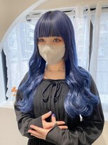 ハチ(HACHI)&nbsp;ダブルカラーでブルーとエクステ80本