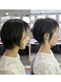 大人ラフウェーブ20代30代40代ボブブラウンスウィングショート