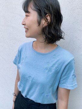 フェンヘアーアイス 中目黒(Fen.hair ici) 美髪くせ毛風カールデジタルパーマダークアッシュ大人美人